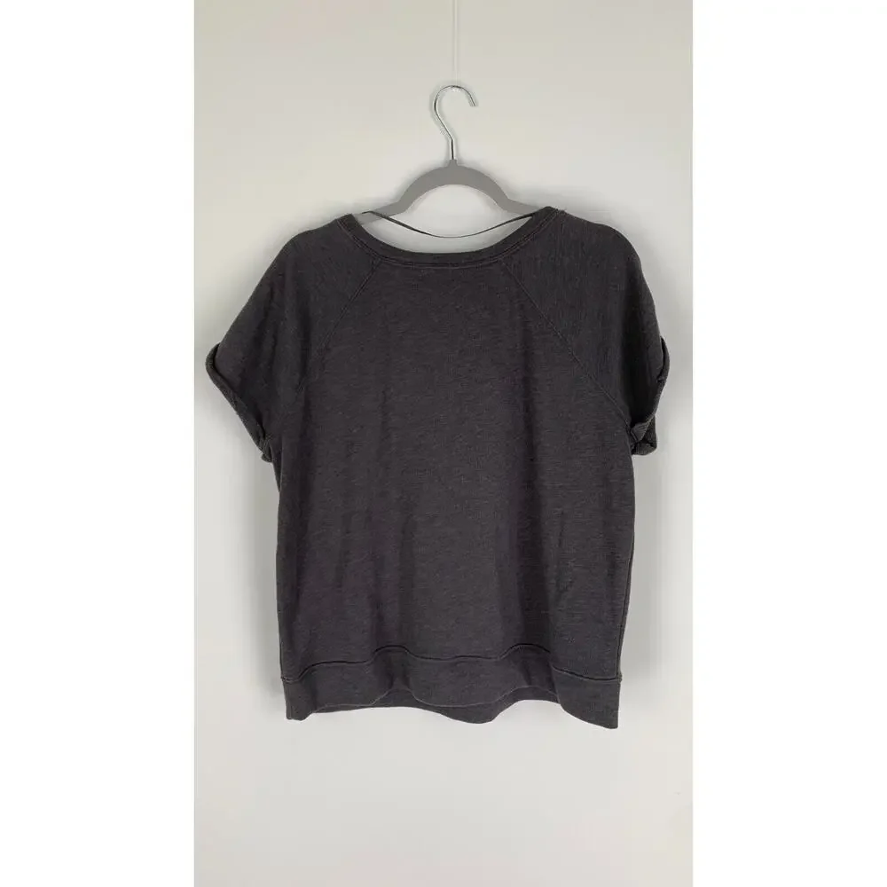 Juicy Couture Women's Vintage Charm Sweater Knitted Short Sleeve Gray Size XL